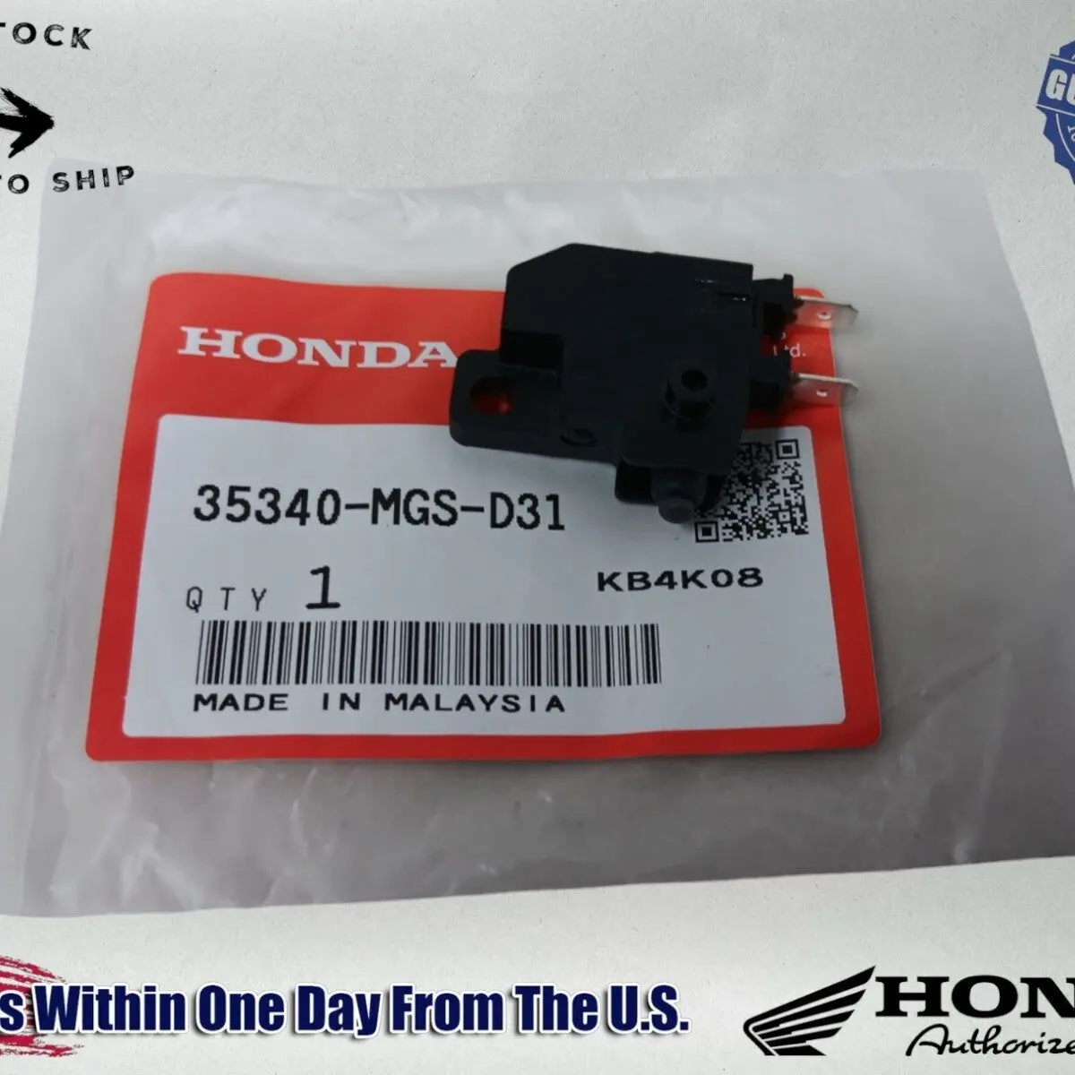 Honda OEM 13-20 CBR500R CB500F Front Brake Switch 35340-MGS-D31