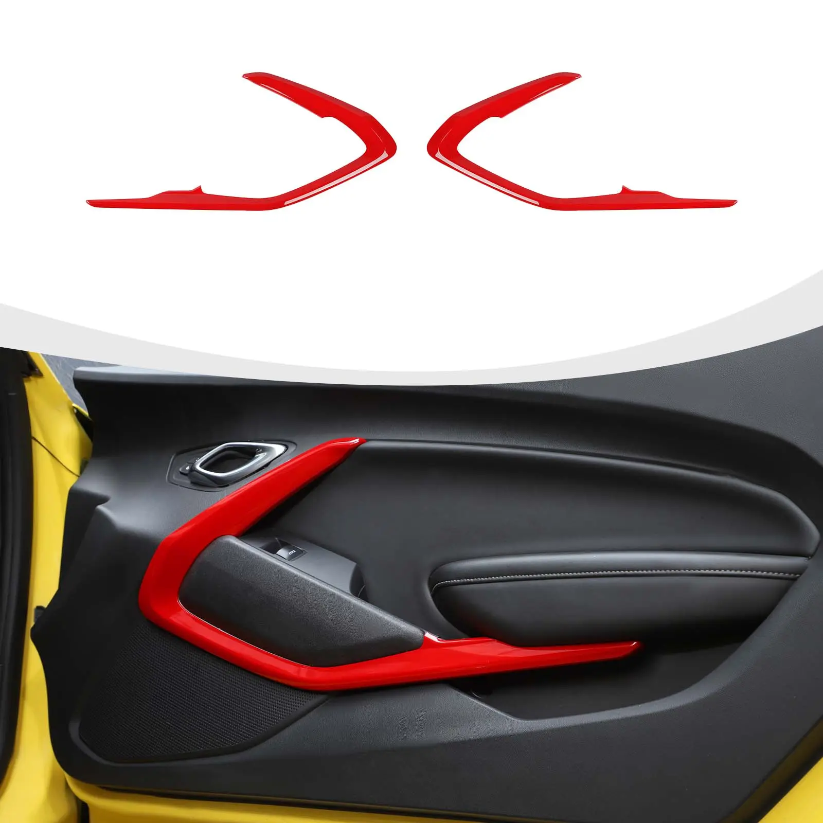 For 2016+ Chevy Camaro Interior Door V-Shape Cover Trim Panel Strip Car Interior Accessories sticker auto decoration decoration kit durable affordable vehicle decor accessory decorative sticker chevrolet design accessory