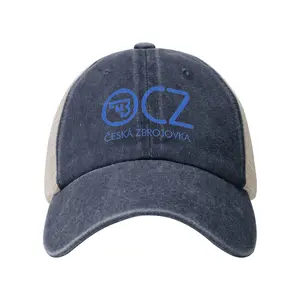 Vintage Washed Cotton CZ Firearms Logo Baseball Cap - Breathable Adjustable Mesh Back Hat for Proud Fans