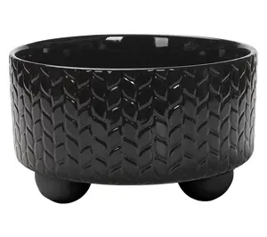 Temp-tations Carved Willow Ceramic Beaded Raised Bowl