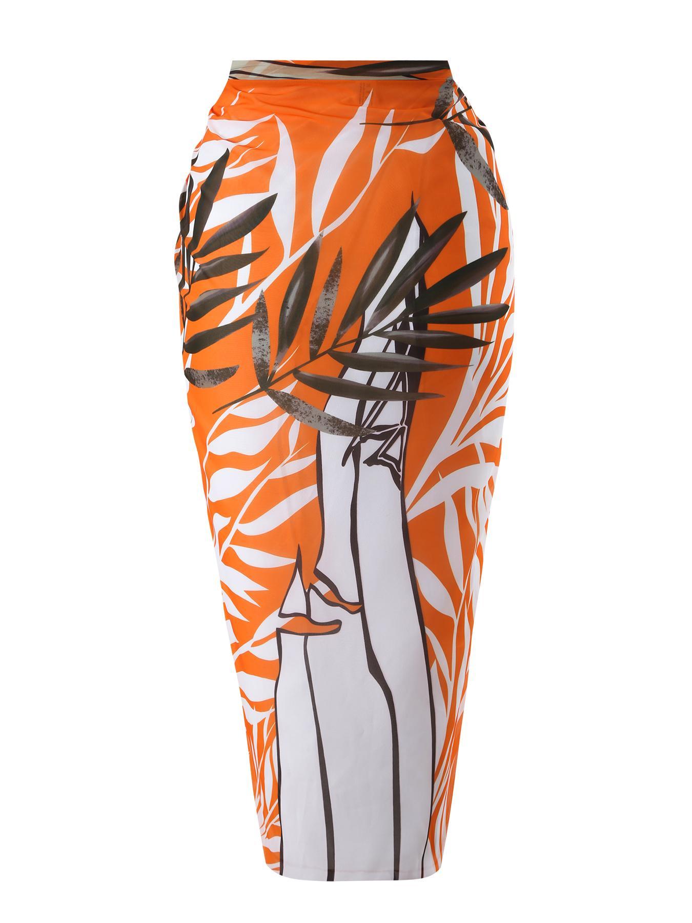 New European/American two-piece bikini swimsuit for women — sexy design with soft padding; three-piece set including a beach skirt, ideal for hot springs vacations.