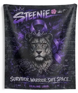 "Custom Backdrop Tapestry" - Flower Power by JennRn @jenn.vides - Lion Roar by XBankheadX @duh20476 (68"wX80"h)  - Ask for your Custom Backdrop today! sizes vary check description.