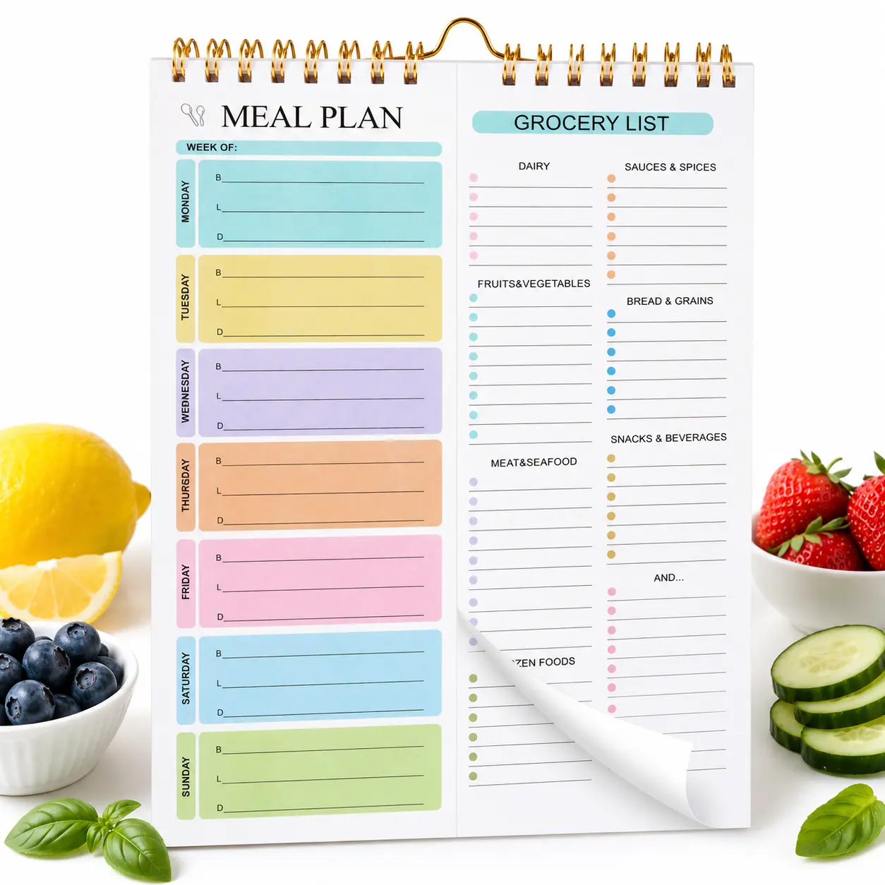 [DealsForYouDays] 2026 upgraded version Weekly Meal Planner with Grocery List, Magnetic Fridge Planner, 50 Tear-Off Sheets, 5.83 x 8.54 Inch Meal Prep Pad, Wall-Mountable Kitchen Planner with To-Do List and Daily Schedule For New Year's meal planning