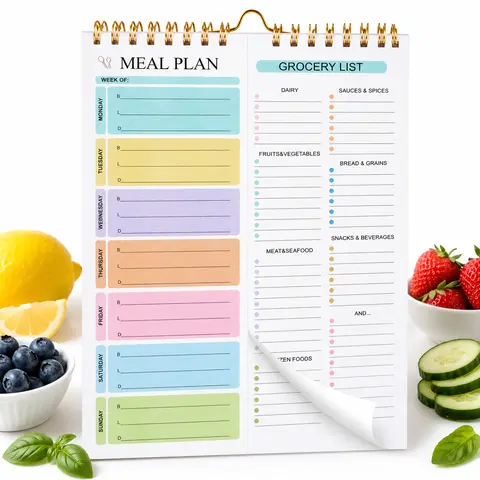 [DealsForYouDays] 2026 upgraded version Weekly Meal Planner with Grocery List, Magnetic Fridge Planner, 50 Tear-Off Sheets, 5.83 x 8.54 Inch Meal Prep Pad, Wall-Mountable Kitchen Planner with To-Do List and Daily Schedule For New Year's meal planning