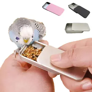 Bird Feeder Box with Openable Lid - Portable Training feeder for Parrots, Pet Birds - Compact, Compatible with, Ideal for Bird Training, Travel, and Trick Rewarding - Durable Easy-Clean Design, Easyclean Material, Parrot Enthusiasts, Sturdy Construction