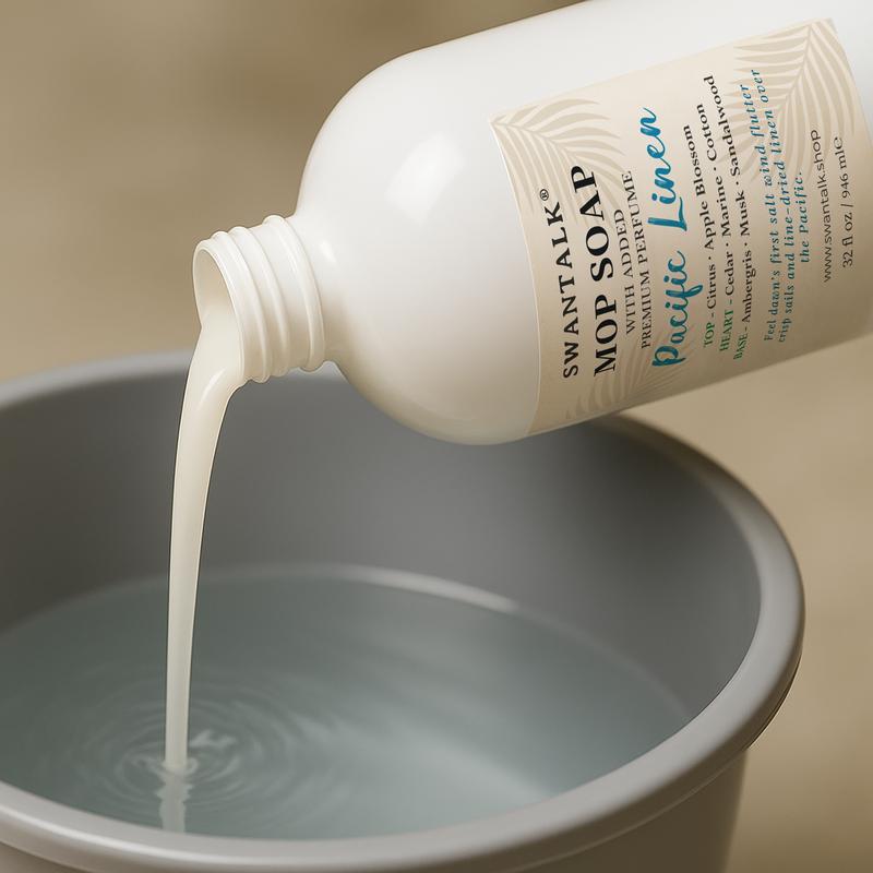 SWANTALK Family Size Mop Soap 32 fl oz, 4X Concentrated, Perfume-Inspired, Pet Friendly, Deodorizing & Multi-Surface Safe, Streak-Free Floor Cleaner