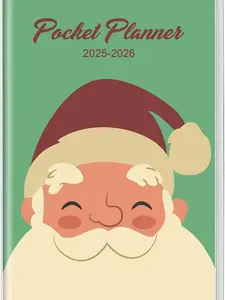 Green Christmas Pocket Calendar 2025-2026 Monthly Planner