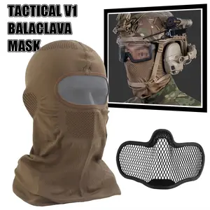 Tactical Venom Balaclava V1, Breathable Elastic Full Face Mask with Steel Mesh Protection for Airsoft Paintball Hunting Gear