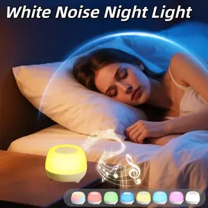 LED White Noise Night Light, Yoga Relaxation Sound Machine, Bedroom Sleep Aid with 10 Soothing Sounds, Bedroom Ambiance and RGBW, Button Control Adjustable Volume, 15/30/60min Timer, USB Rechargeable 1200mAh Battery, Sleep Office Home Holiday Gift 1pc