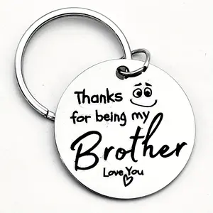 Stainless Steel Brother Keychain - "Thanks for Being My Brother" Design, Heartfelt Gift for Siblings, Unique and Fun Minimalist Accessory, Perfect for Birthdays, Holidays, and Parties, Brother Gift | Simple Brother Design | Durable Keychain, Siblings Gift