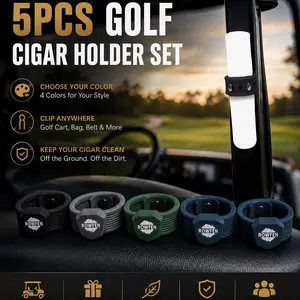 Magnetic Lightweight Cigar Holder Clip for Golf Cart, Soft Silicone Cigar Rest for BBQ Grill, Fishing Chair, Outdoor Cigar Accessories Gift for Men