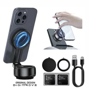 Vacuum & Dual-Sided Magnetic Phone Holder | 360° Footless Tripod | Magnetic Selfie Stick - Automatic Vacuum Suction Car Mount | Foldable - Compact