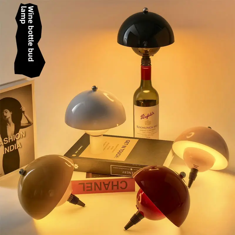 Insert Wine Bottle Lamp Ambient Night Light Rechargeable Table Lamp Adjustable Touch Dimming Dimmable Lamp, Lighting Modes Adjustable Desk Lamps for Dining Room Camping Bedside Home Decor Light Decorative Dimming Lights Indoor Decorative Light