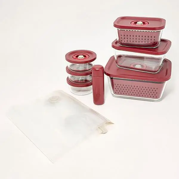 Curtis Stone 20pc Vacuum Seal Food Storage Set With Pump Curtis Stone 20pc Vacuum Seal Food Storage Set With Pump