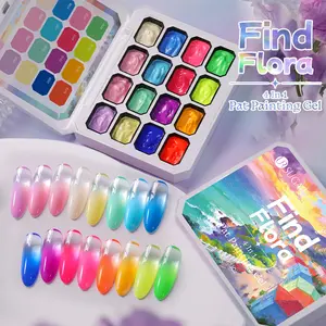 Universal cream gel nail polish for home and salon. Practical 4-in-1 combo with abundant colors. Supports gradient and floral designs, stable coloring to make stylish exquisite nail looks.