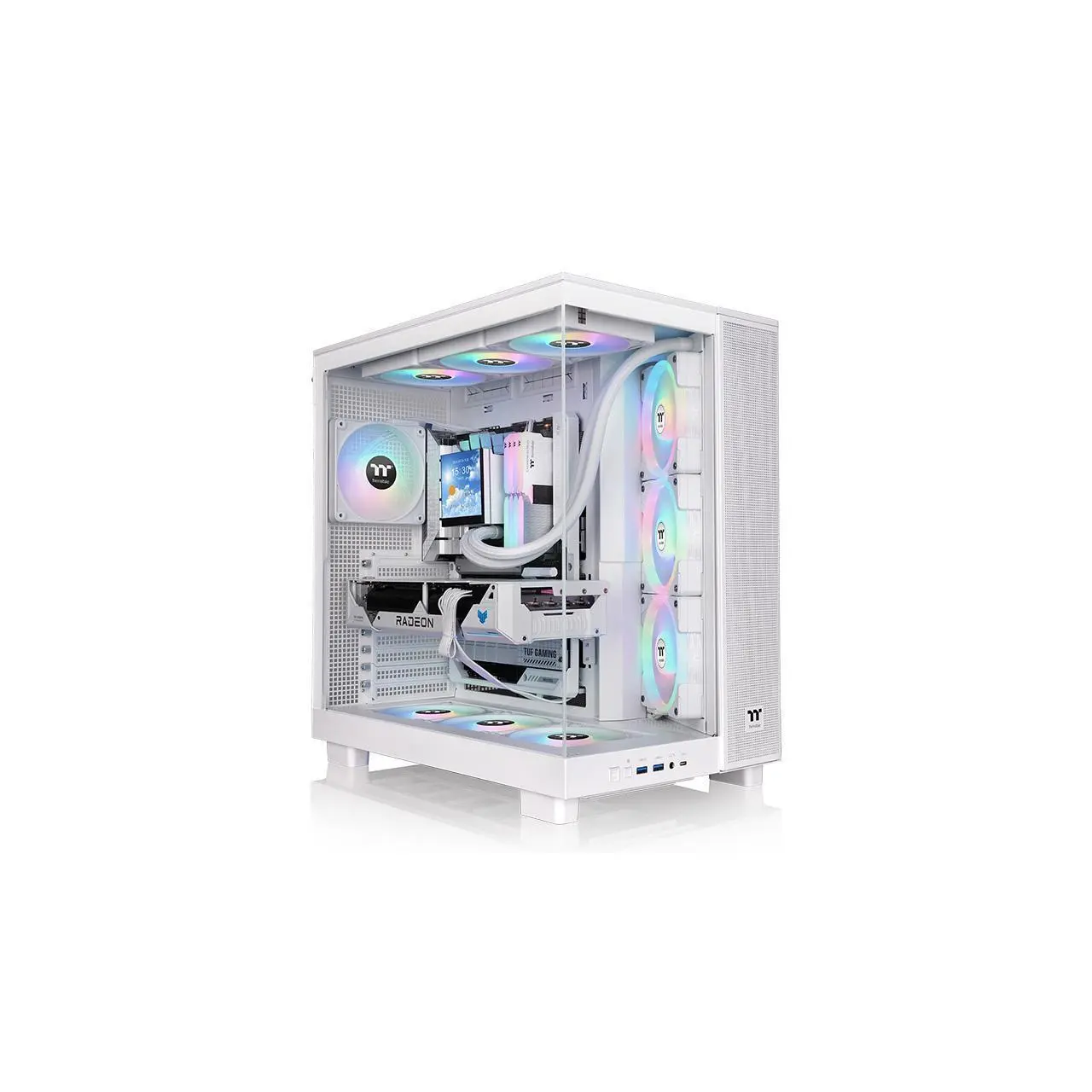Thermaltake View 380 XL TG ARGB; 4x120mm ARGB Lite Fans Included; 360mm Radiator Support; 420mm GPU Clearance; Hidden Connector Support; Dual Chamber; Snow; CA-11E-00M6WN-00