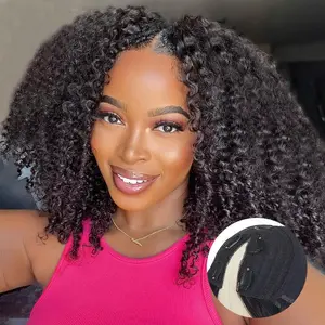 [Curly V Part ]Tuneful Kinky Curly V Part Wig Human Hair Glueless Clip In 100% Human Hair Curly V part Wigs Wear Go No Glue No Sew Wig For Beginners Friendly 180 Density BlackFriday