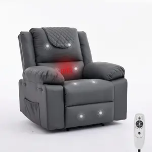 Power Lift Massage Recliner Chair Set, Faux Leather Electric Lift Chair with Heat & Vibration, Adjustable Living Room Sofa with Cup Holder & Side Pocket, 330LBS Capacity Ergonomic Lounge Chair for Elderly Vanity