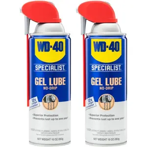 Gel Lube with Smart Straw Sprays 2 Ways, Twin Pack, 10oz cans, No drip Lubricant, Non-Fling Lubricant, (Pack of 2) (300851)