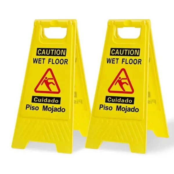 2pack Caution Wet Floor Sign Foldable Safety Warning A-Frame for Home, Office, Restaurant and Commercial Use