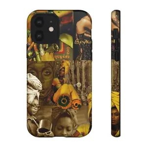 Erykah Badu Collage Tough Phone Case, Shockproof Heavy Duty Drop Protection for Concert Tour Aesthetic, Unique Gift for Music Fans, Protective Cover for iPhone 11 12 13 14 15 16 17 Pro Max Plus