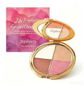 Highlighter Eyeshadow Blush Palette, Natural Makeup, Diamond Texture, Multi-Purpose, Portable for Everyday Use, Essential Cosmetics for Beginners powder shimmer face multi-use color