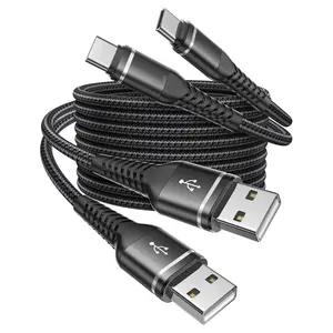 USB to USB C  60W   6FT, 2Pack USBA to USBC  for /, USB Type C  Durable Braided  USB C Charger Cord for  17/16/15 Pro Max, Galaxy S26 and