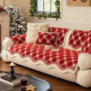 Festive Sofa Cushion, Anti-Slip Washable Couch Protector, Pet Friendly, Simple High-End Design, Suitable for Couples' Seats