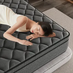 12 /14 inchboxed gel memory foam hybrid mattress.Twin/Full/Queen/king,independent pocket spring, with individuallypackaged high-quality mattress, mediumhardness,relieves pressure,effectively isolatesturning interference queen size mattress