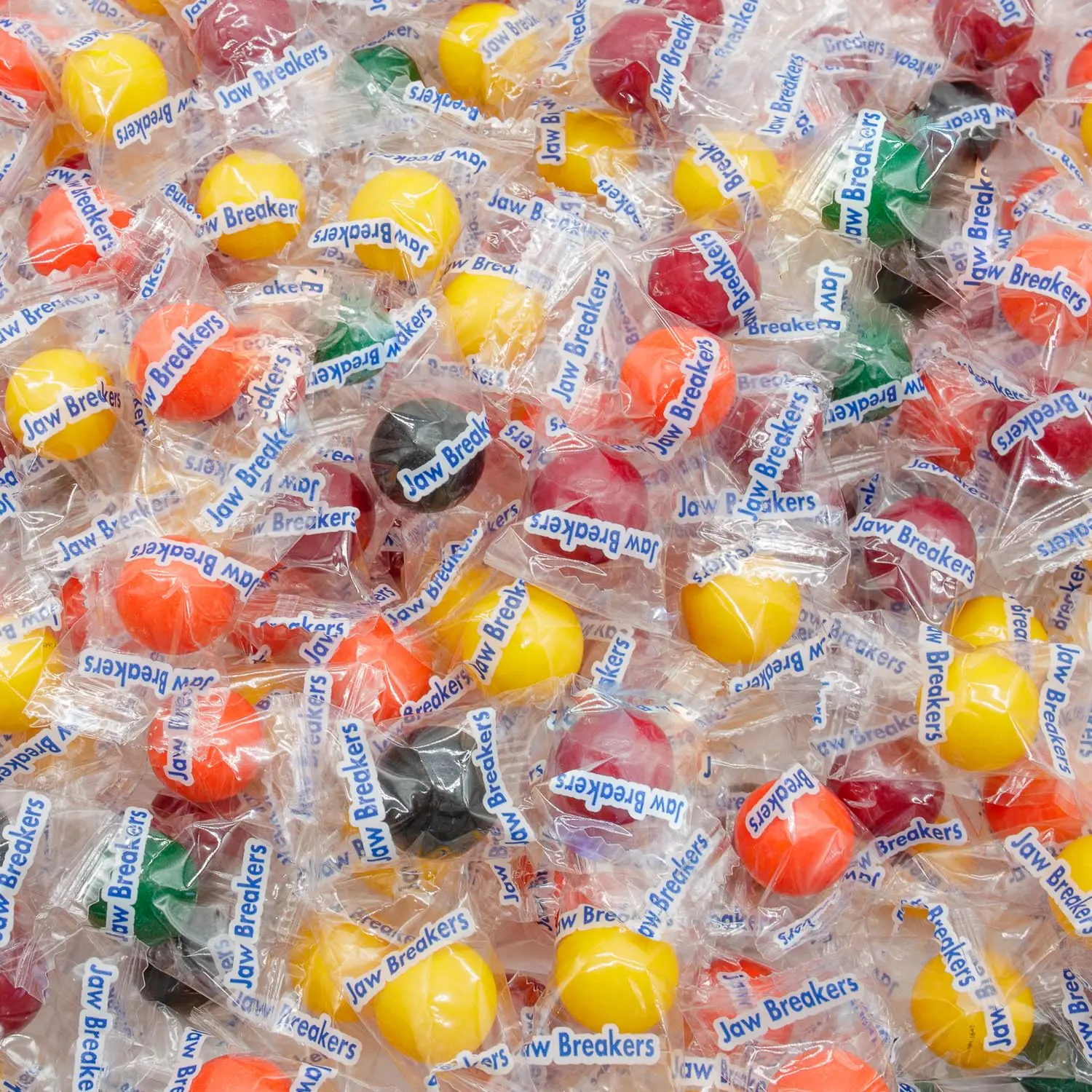 Bulk Jawbreakers Hard Candy - 2 lb, 5 Assorted Mixed-Fruit Flavors, Individually Wrapped