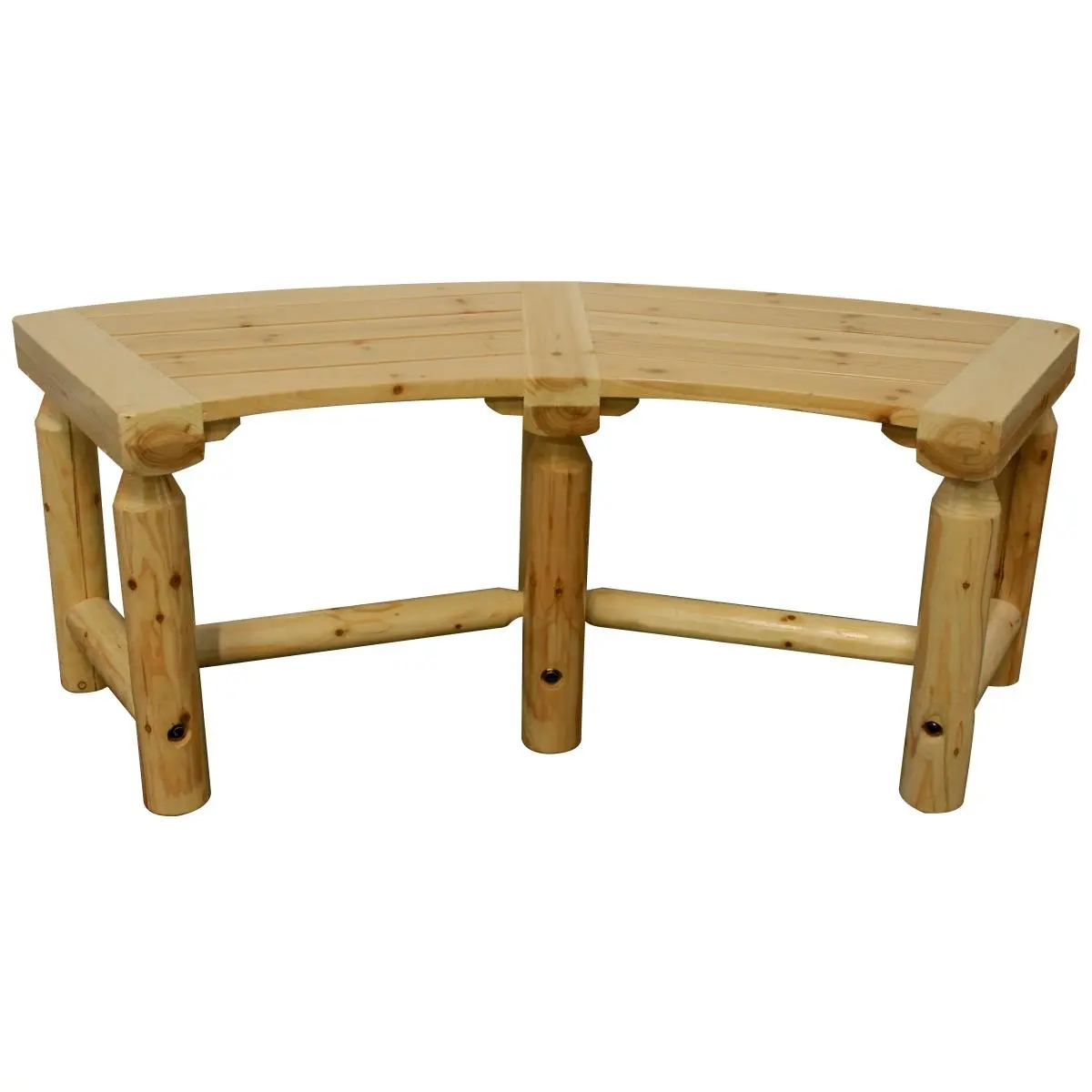 Leigh Country TX 95117 Backless Curved Bench - Aspen Series, Pine Aspen Wood, Natural Hand-Polished Finish, 17.5X50x18 In., 33 lbs, Pre-Checked Durable Construction, Patio Indoor Outdoor Furniture, For Any Occasion, Patio Outdoor Furniture