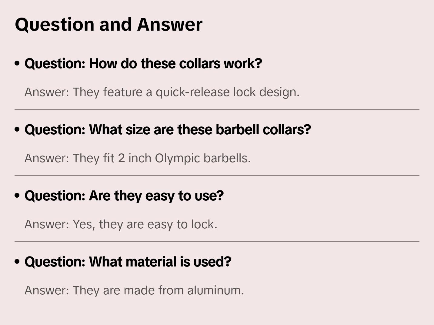 Olympic Barbell Collars, Quick Release & Aluminum