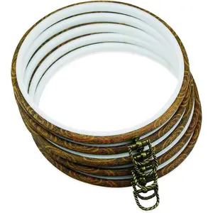 5 count Round Embroidery Hoops - Circle Display Cross Stitch Hoop Frame, Imitated  Embroidery Hoop Ring Sewing Crafts Hanging Decoration (Brown, 8 inch)