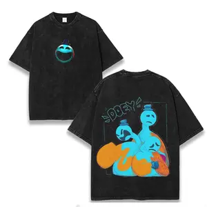 Poppy Playtime Doey the Doughman Vintage Heavy Cotton Tee with Creepy Clay Mascot | Double-Sided Horror Essential graphic hoodie