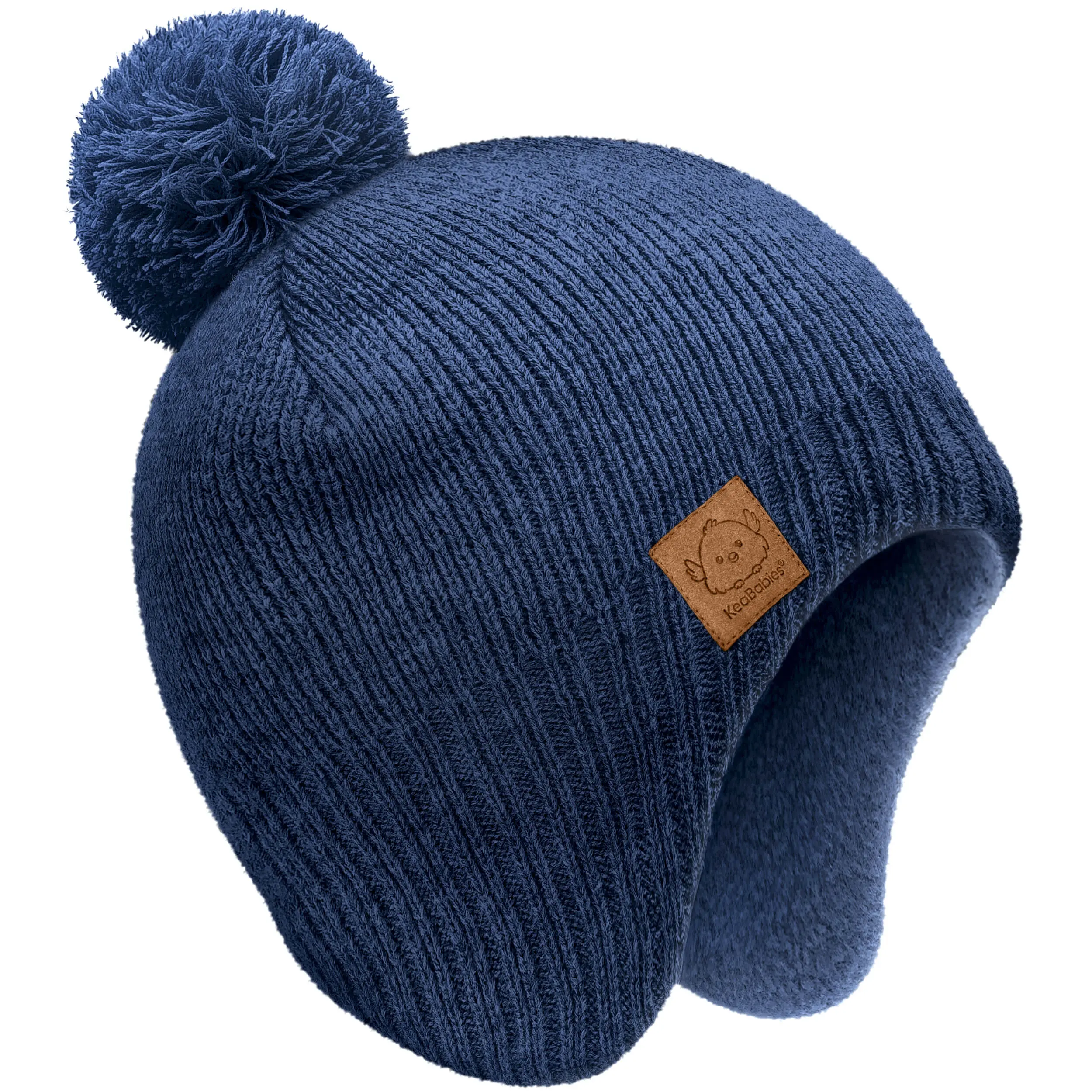 Baby Beanie Winter Hat 0-6 Months - Cute Pom Winter Baby Hats with Earflaps, Soft & Stretchy Knit Toddler Beanies for Infant, Newborn 0-36 Months Boys, Girls, Cozy, Warm Fall Essentials