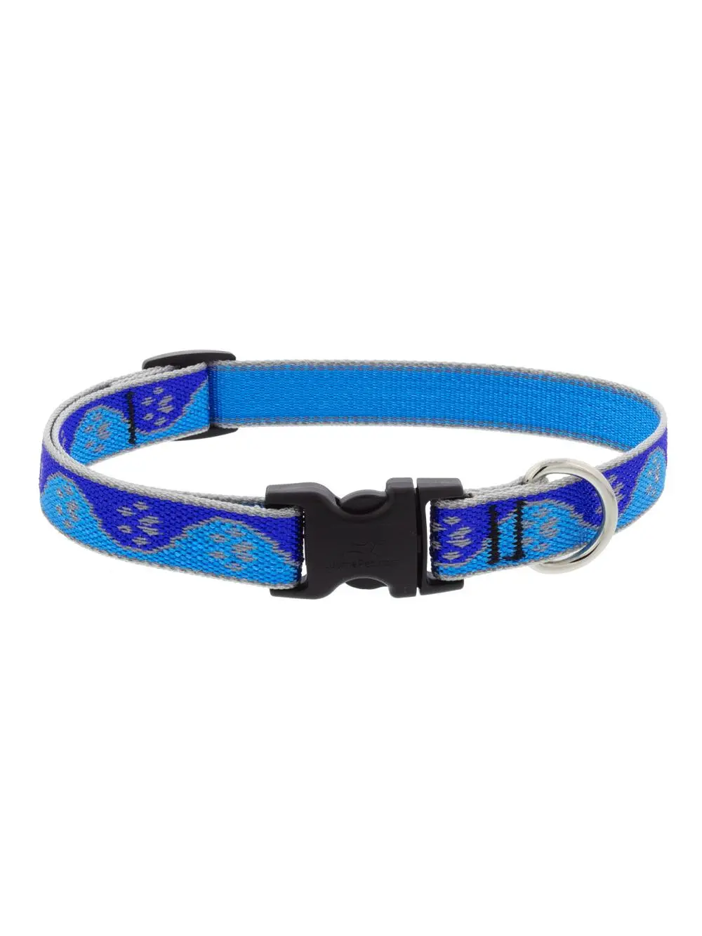 Lupine 107761 Paw Print Dog Collar, Blue, 0.75 in. Width, 9-14 in. Adjustable Fit