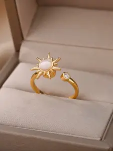 1pcs Rotating Sun Ring Women's Adjustable Open Ring Party Jewelry Best Friend Gift