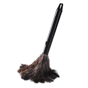 Ostrich Feather Duster, Retractable Extendable Natural Feather Duster for Cleaning, Anti-Static Dusting Brush for Home Office Car Furniture and Blinds