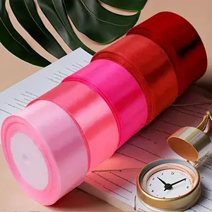 5rolls Polyester Ribbon 1. 57in*886ft, Satin DIY Rose Material, Decorative Bowknot for Seasonal Festive Ribbon for Home& Kitchen, Holiday Decor, No Battery Required Halloween Christmas, Ribbons for Packaging, Merry Christmas Ribbon, Wide Christmas Ribbon