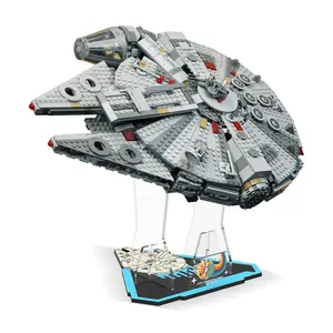 Acrylic Vertical Display Stand for Lego Star Wars Millennium Falcon 75257 / 75105 Models (Display Stand Only, Model Not Included)