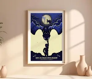 How to Train Your Dragon Wall Art Toothless and Hiccup Movie Poster