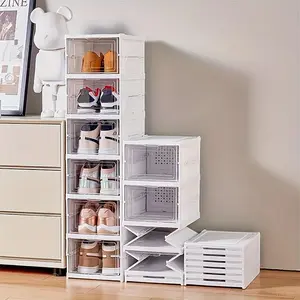 6-layer transparent shoe box, thickened and foldable sports shoe storage box, stackable dust-proof high top shoe cabinet, shoe rack and shelf, Clear Plastic Drawers