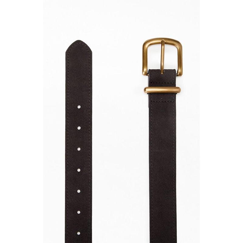 John Galt Women's Faux Leather Gold Buckle Belt