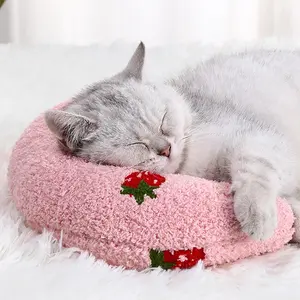 Bed (Pillow) - Little Pillow for Cats Fashion Neck Protector Deep Sleep Puppy U-Shaped Pillow Cat Pillow Kitten Headrest Dog Sleeping Pillow