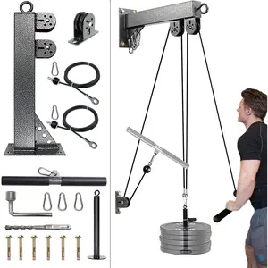 Fitness Wall Mount Pulley System, Weight  Pulley System for Gym, Lat Pull Down and Low Row  Machine,  Station Equipment