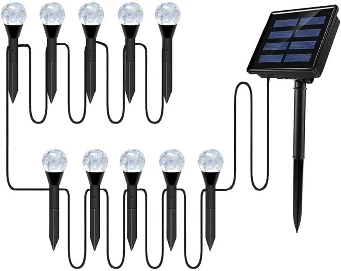 Solar Bubble Ball Lights Outdoor, 10 Ball RGB Lawn Lights, Waterproof Solar Ground Lights with Decorative Glow for Garden, Yard, Pathway, Patio & Holiday Decor