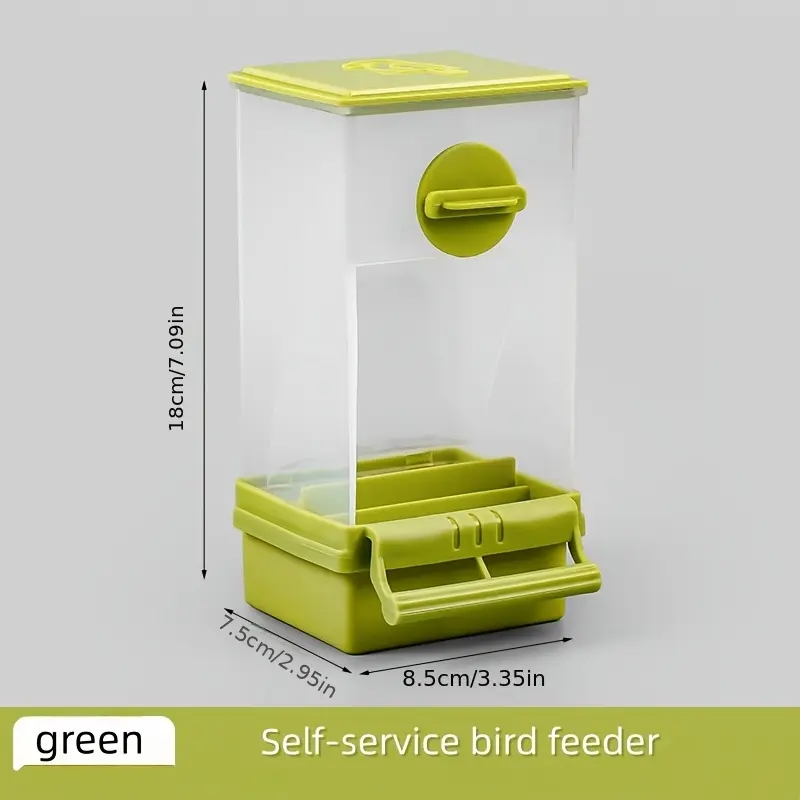 1 green self-service bird feeder