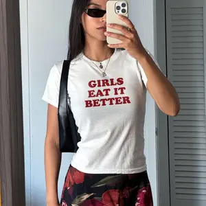 Girls Eat It Better Baby Tee croptop Y2K, Lesbian Pride Top, LGBTQ Progress Pride Shirt, Girls Love Girls Outfit, Pride Month Gift