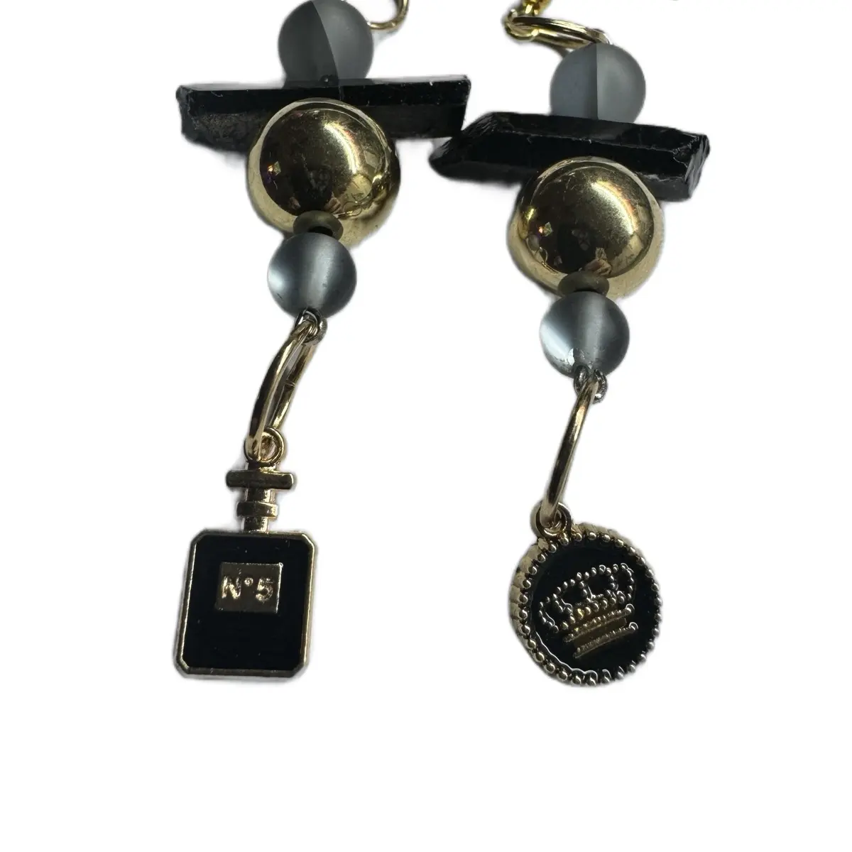 Juicy couture earrings Female Casual Elegant Retro Metal Coating Plastic Ethnic Baroqu Fabric Male