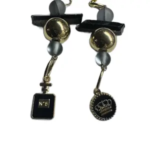 Juicy couture earrings Female Casual Elegant Retro Metal Coating Plastic Ethnic Baroqu Fabric Male